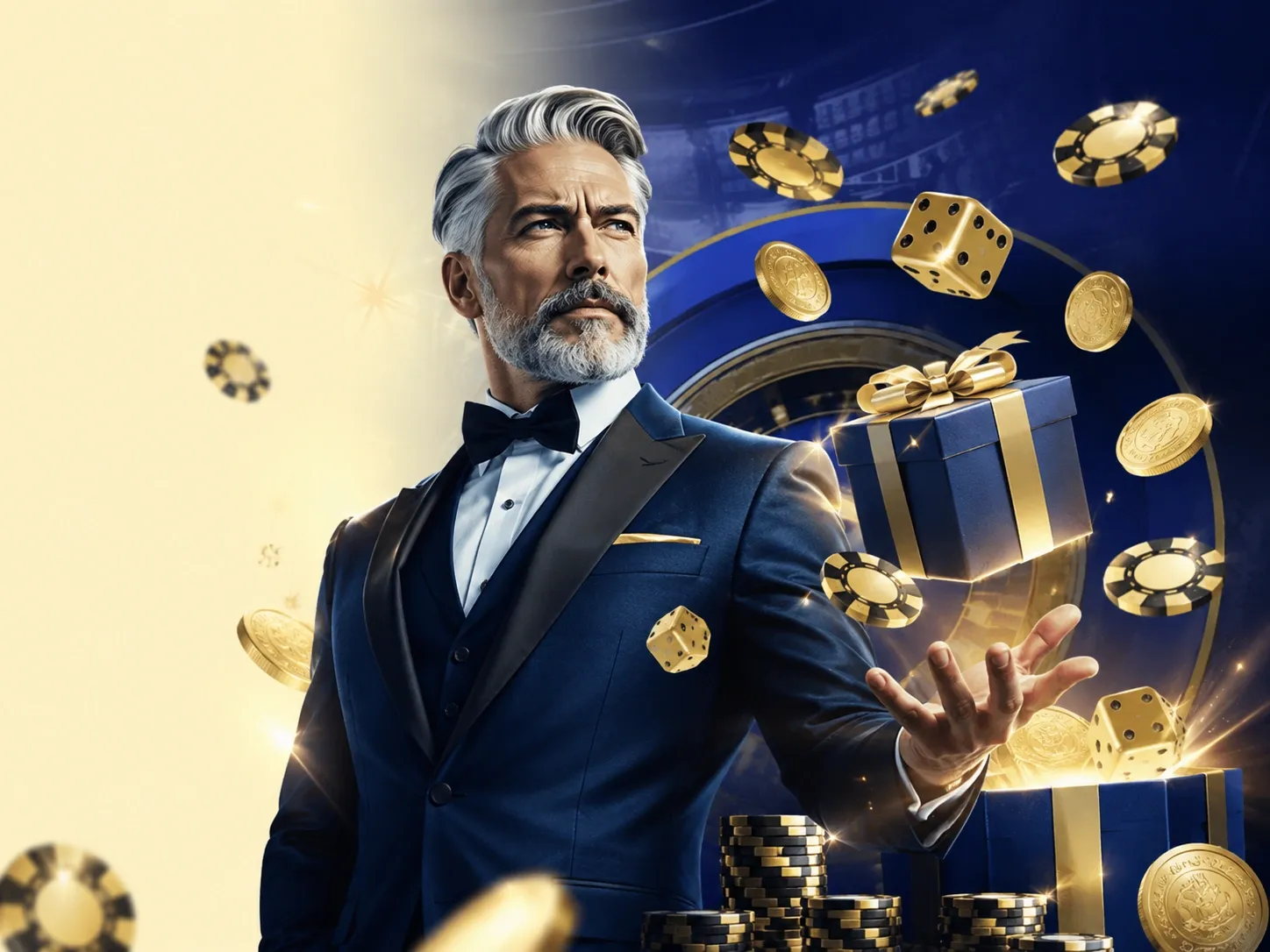 Golden casino bonus reward celebration